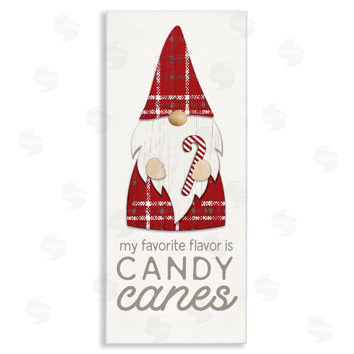 Christmas Gnome with Candy Cane Canvas Wall Art, Home Decor by PDR, LLC