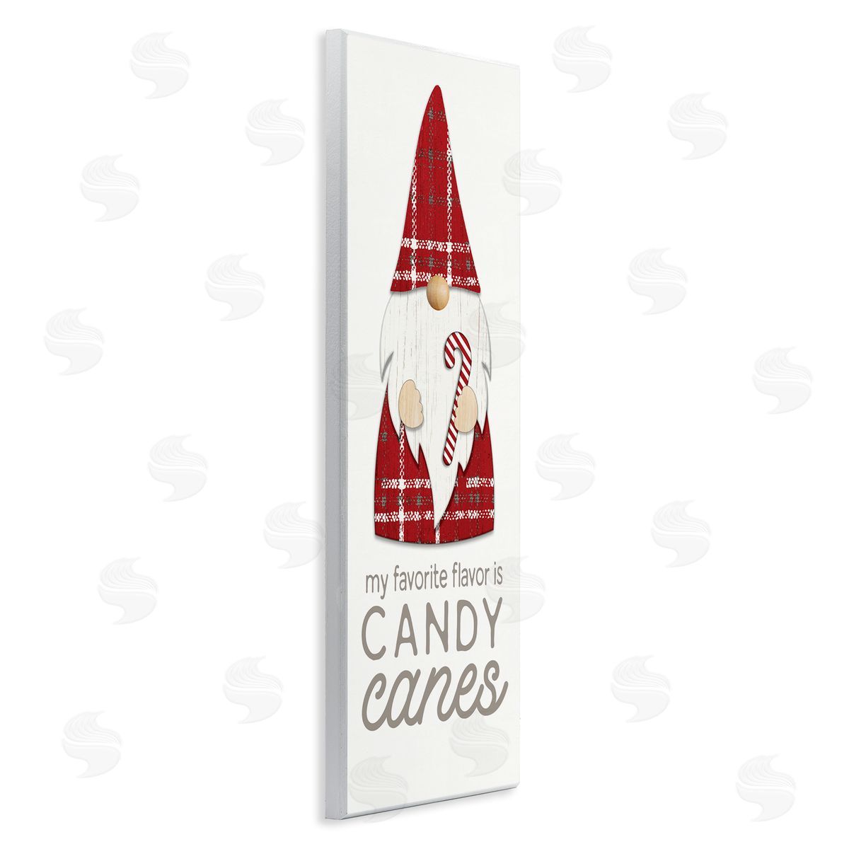 Christmas Gnome with Candy Cane Wood Plaque Wall Art, Home Decor by PDR, LLC
