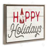 Fluidity/PDR LLC. | Happy Holidays Phrase Festive Plaid Christmas Gnome