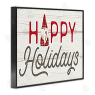 Fluidity/PDR LLC. | Happy Holidays Phrase Festive Plaid Christmas Gnome