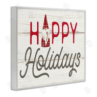 Fluidity/PDR LLC. | Happy Holidays Phrase Festive Plaid Christmas Gnome