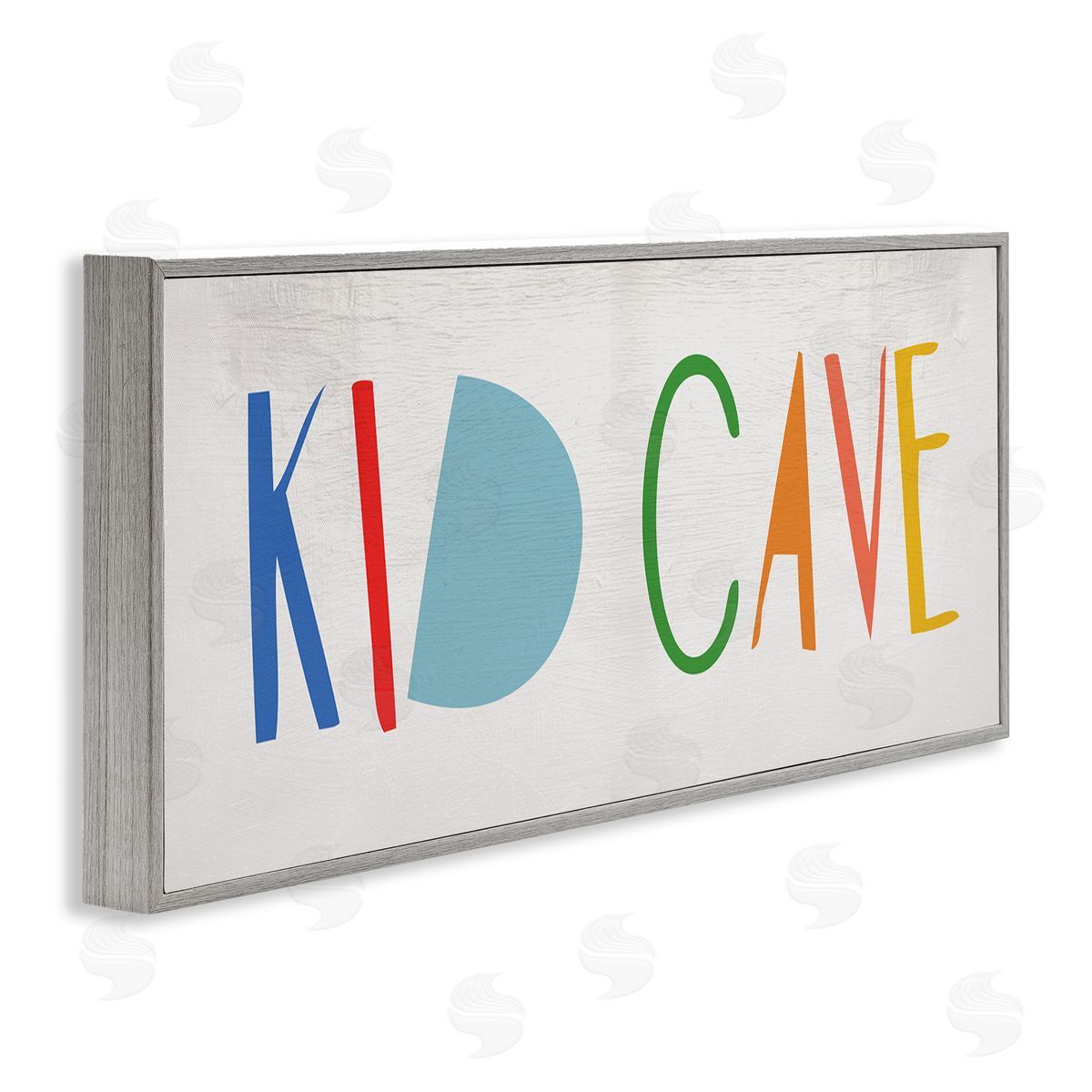 Stupell Studio Kid Cave Phrase Fun Vibrant Whimsical Typography  Gray Framed Giclee Wall Art