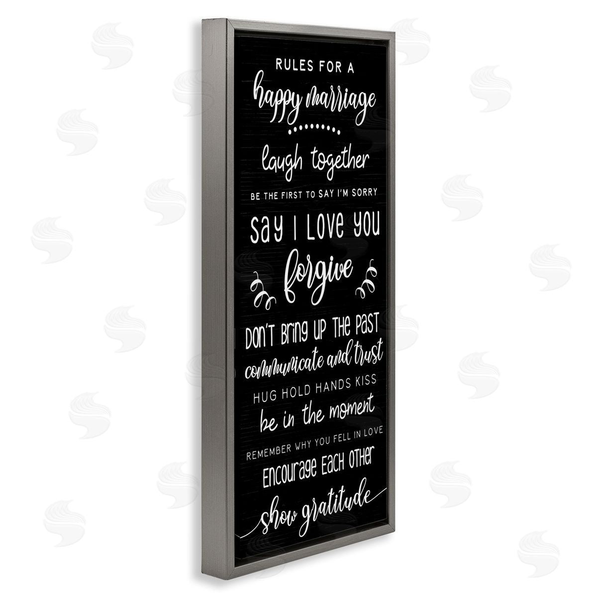 Rules for Happy Marriage Grey Floating Frame Canvas Wall Art, Home Decor by Stupell Studio