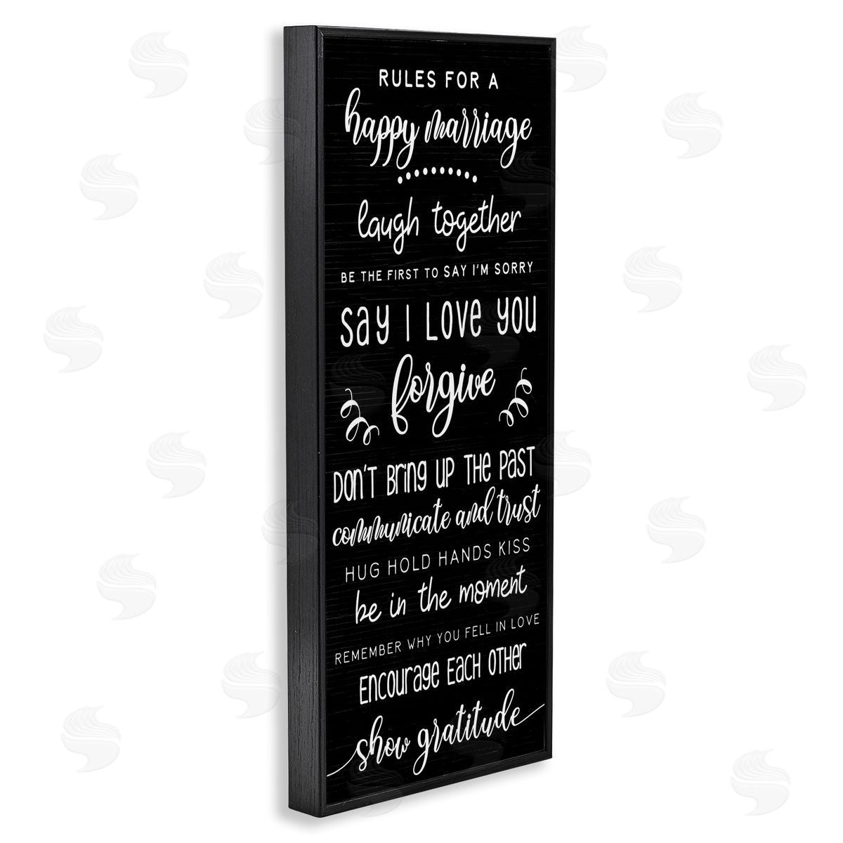 Rules for Happy Marriage Black Frame Print Wall Art, Home Decor by Stupell Studio