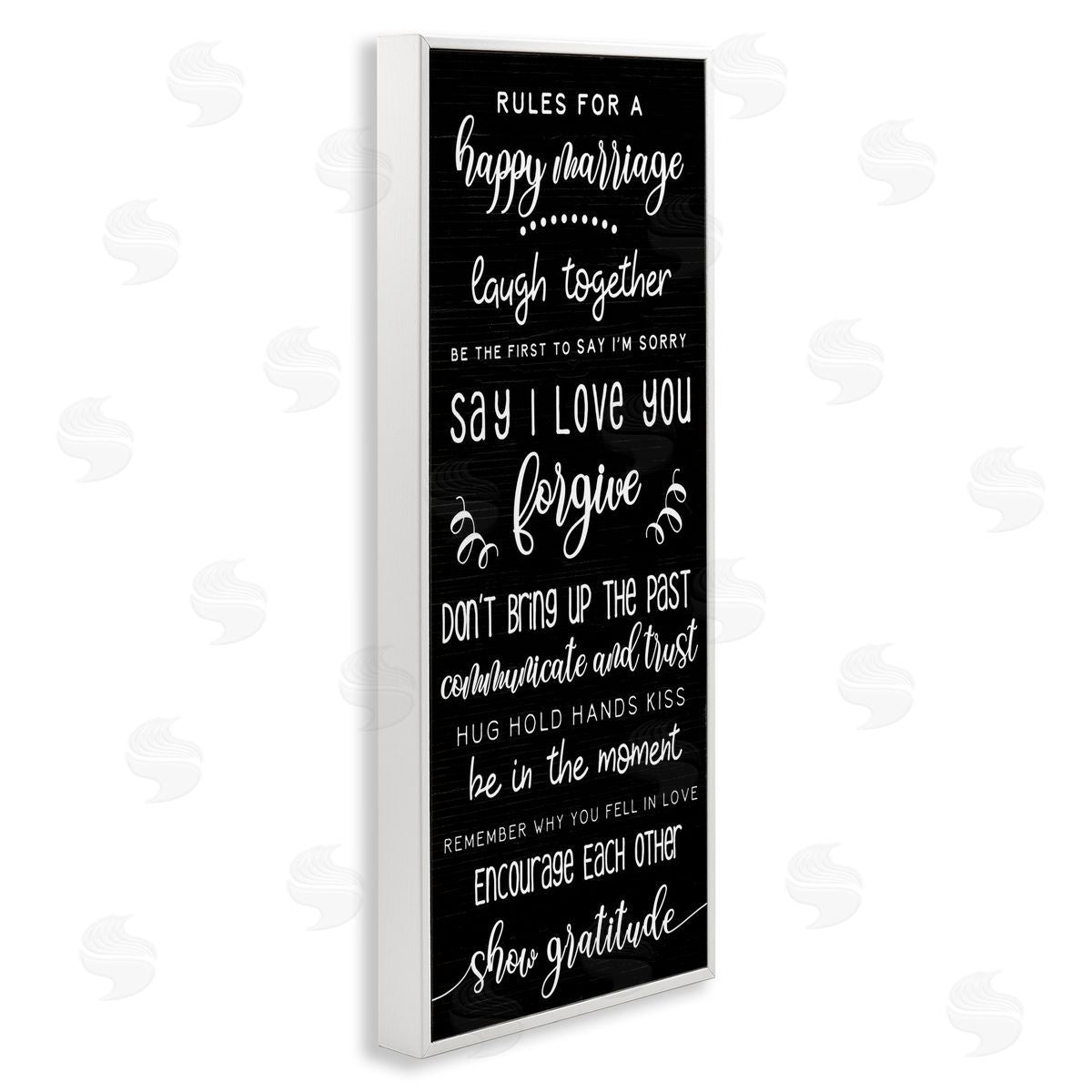Rules for Happy Marriage White Frame Print Wall Art, Home Decor by Stupell Studio