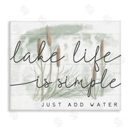 Stupell Studio | Lake Life Simplicity Phrase Cattail Water Plants