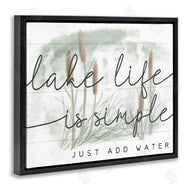 Stupell Studio | Lake Life Simplicity Phrase Cattail Water Plants