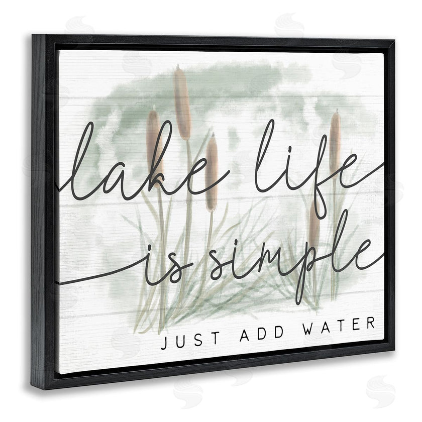 Stupell Studio | Lake Life Simplicity Phrase Cattail Water Plants