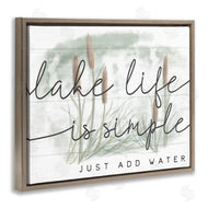 Stupell Studio | Lake Life Simplicity Phrase Cattail Water Plants