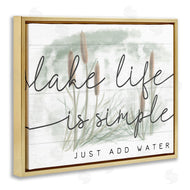 Stupell Studio | Lake Life Simplicity Phrase Cattail Water Plants