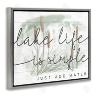Stupell Studio | Lake Life Simplicity Phrase Cattail Water Plants
