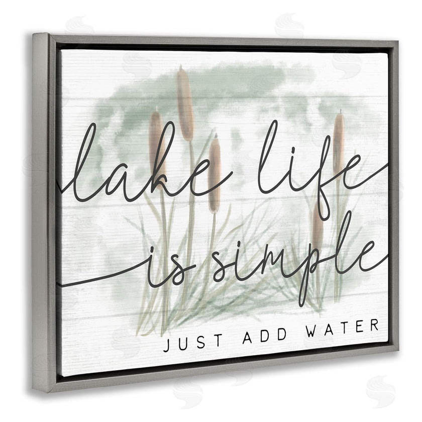 Stupell Studio | Lake Life Simplicity Phrase Cattail Water Plants