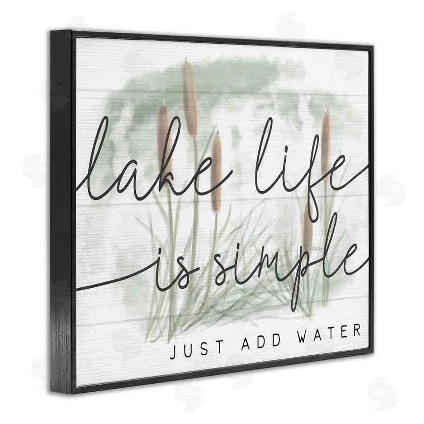 Stupell Studio | Lake Life Simplicity Phrase Cattail Water Plants