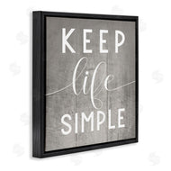 Stupell Studio | Keep Life Simple Phrase Grey Plank Pattern