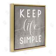 Stupell Studio | Keep Life Simple Phrase Grey Plank Pattern