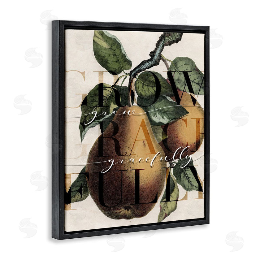Stupell Studio | Grow Gracefully Phrase Vintage Yellow Pear Tree