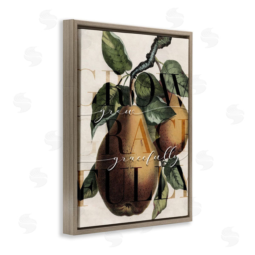 Stupell Studio | Grow Gracefully Phrase Vintage Yellow Pear Tree