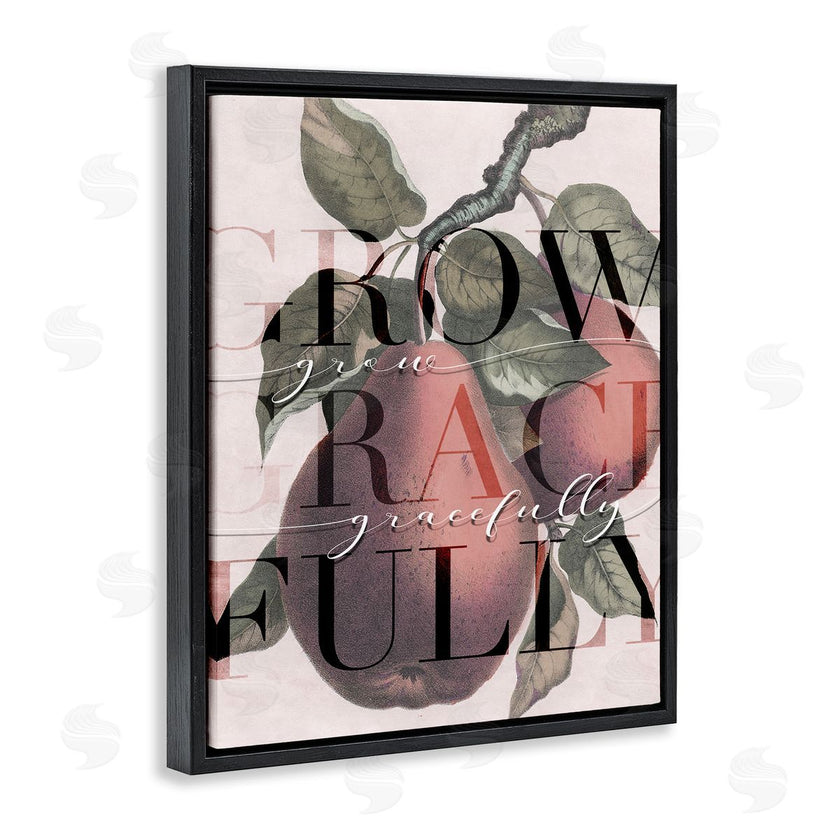 Stupell Studio | Grow Gracefully Quote Red Distressed Pear Fruit
