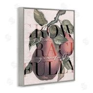 Stupell Studio | Grow Gracefully Quote Red Distressed Pear Fruit