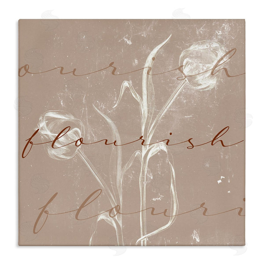 Stupell Studio | Vintage Flourish Typography Softened Tulip Still Life