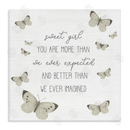 Stupell Studio | Sweet Girl More Than Expected Phrase Charming Butterflies