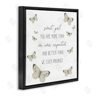 Stupell Studio | Sweet Girl More Than Expected Phrase Charming Butterflies