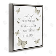 Stupell Studio | Sweet Girl More Than Expected Phrase Charming Butterflies