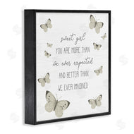 Stupell Studio | Sweet Girl More Than Expected Phrase Charming Butterflies