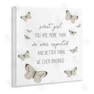 Stupell Studio | Sweet Girl More Than Expected Phrase Charming Butterflies