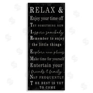Stupell Studio | Relaxed Retirement Phrases Black Distressed Pattern