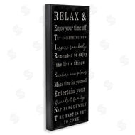 Stupell Studio | Relaxed Retirement Phrases Black Distressed Pattern