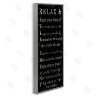 Stupell Studio | Relaxed Retirement Phrases Black Distressed Pattern