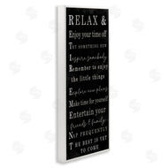 Stupell Studio | Relaxed Retirement Phrases Black Distressed Pattern