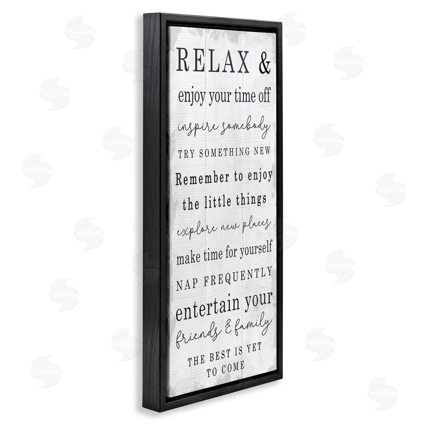 Stupell Studio | Retirement Relaxation Sign White Distressed Pattern