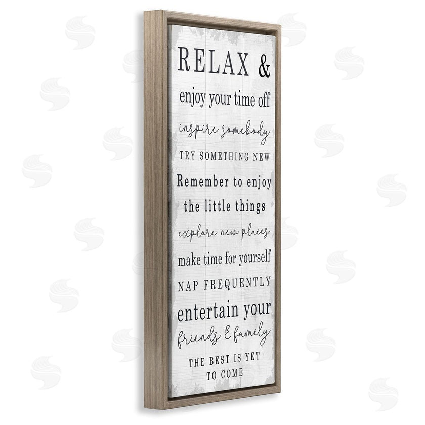 Stupell Studio | Retirement Relaxation Sign White Distressed Pattern