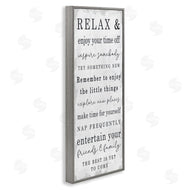 Stupell Studio | Retirement Relaxation Sign White Distressed Pattern