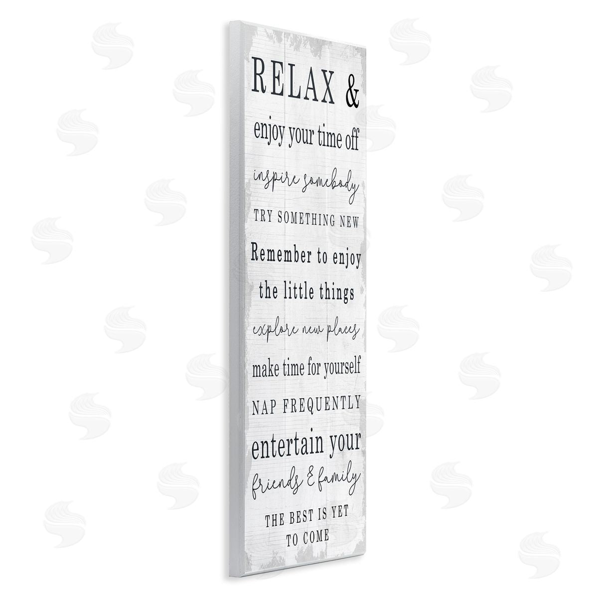Stupell Studio Retirement Relaxation Sign White Distressed Pattern Wall Plaque Art