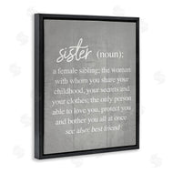 Stupell Studio | Sister Definition Family Inspired Phrases Grey Pattern