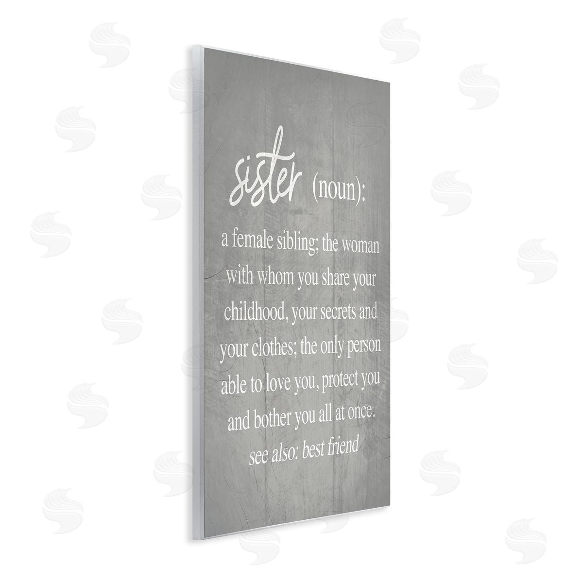 Stupell Studio Sister Definition Family Inspired Phrases Grey Pattern Wall Plaque Art