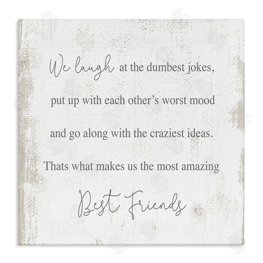 Stupell Studio | Amazing Best Friends Phrase Distressed Country Pattern
