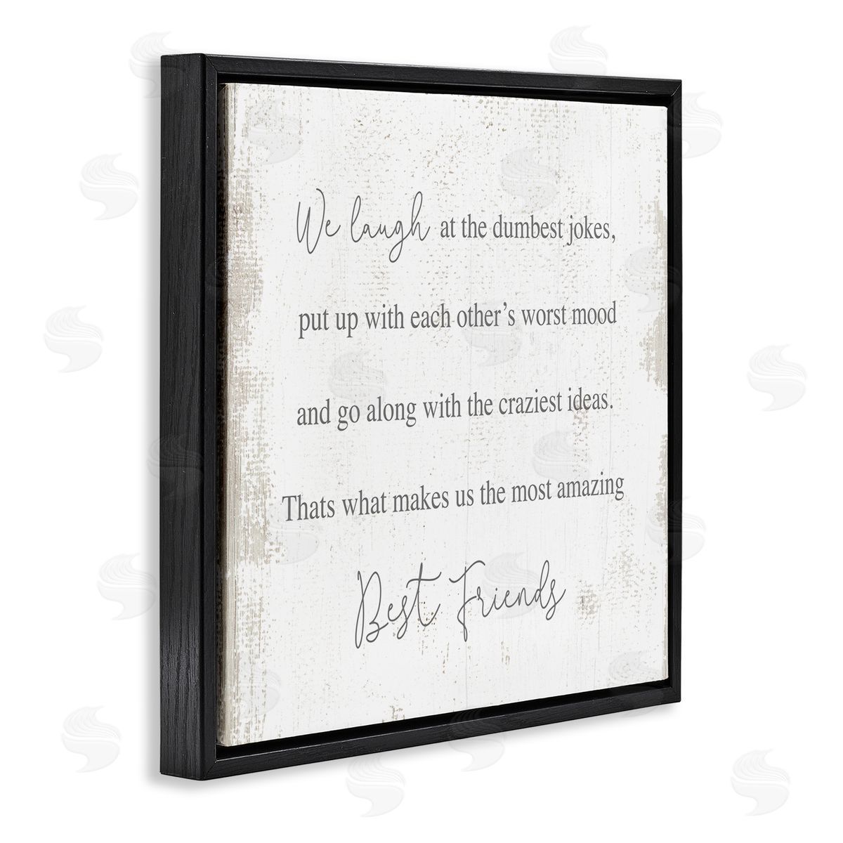 Stupell Studio Amazing Best Friends Phrase Distressed Country Pattern Black Floater Frame Canvas Art