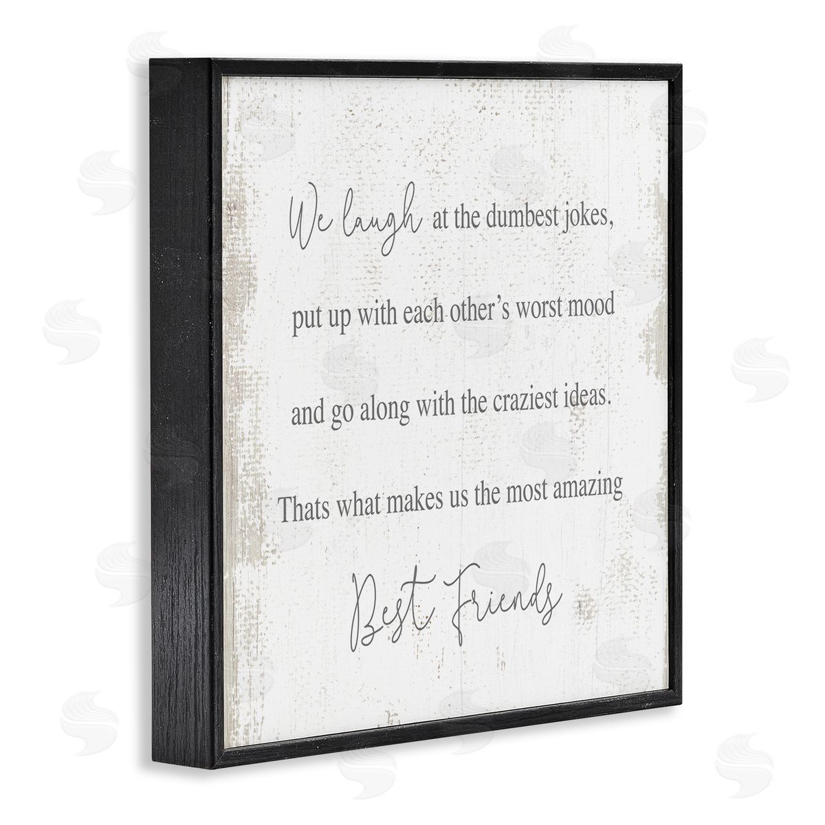 Stupell Studio Amazing Best Friends Phrase Distressed Country Pattern Black Framed Giclee Wall Art