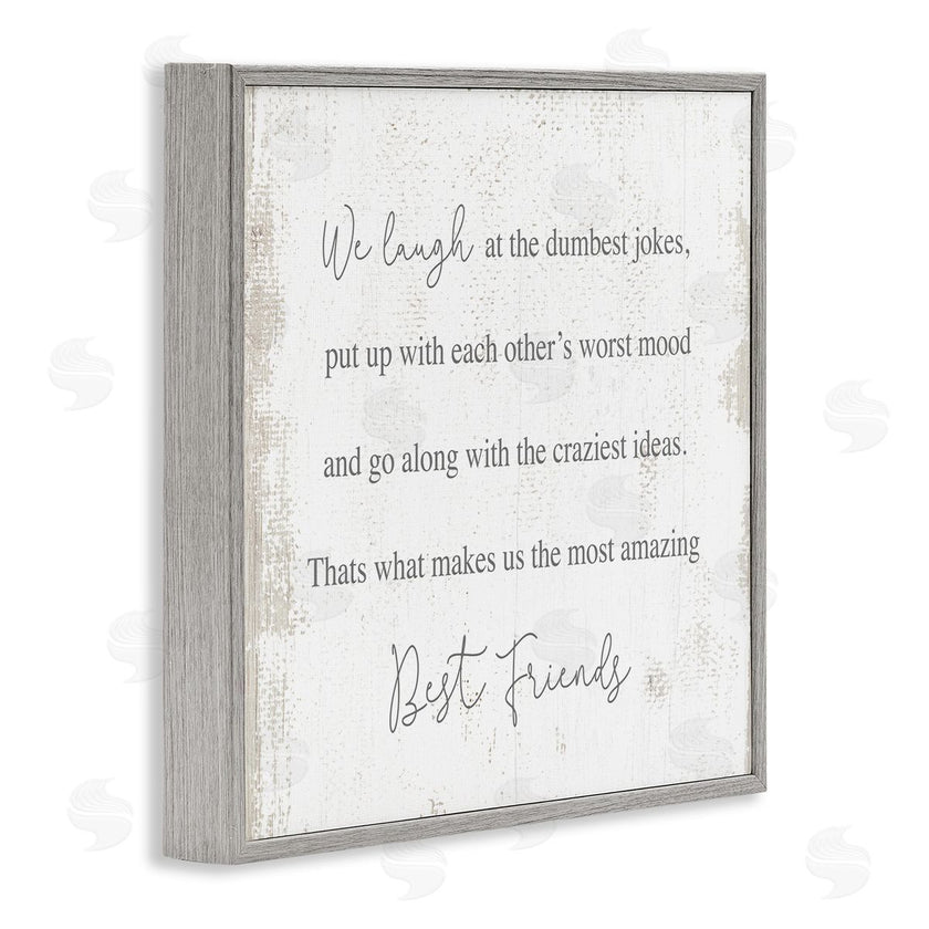 Stupell Studio | Amazing Best Friends Phrase Distressed Country Pattern