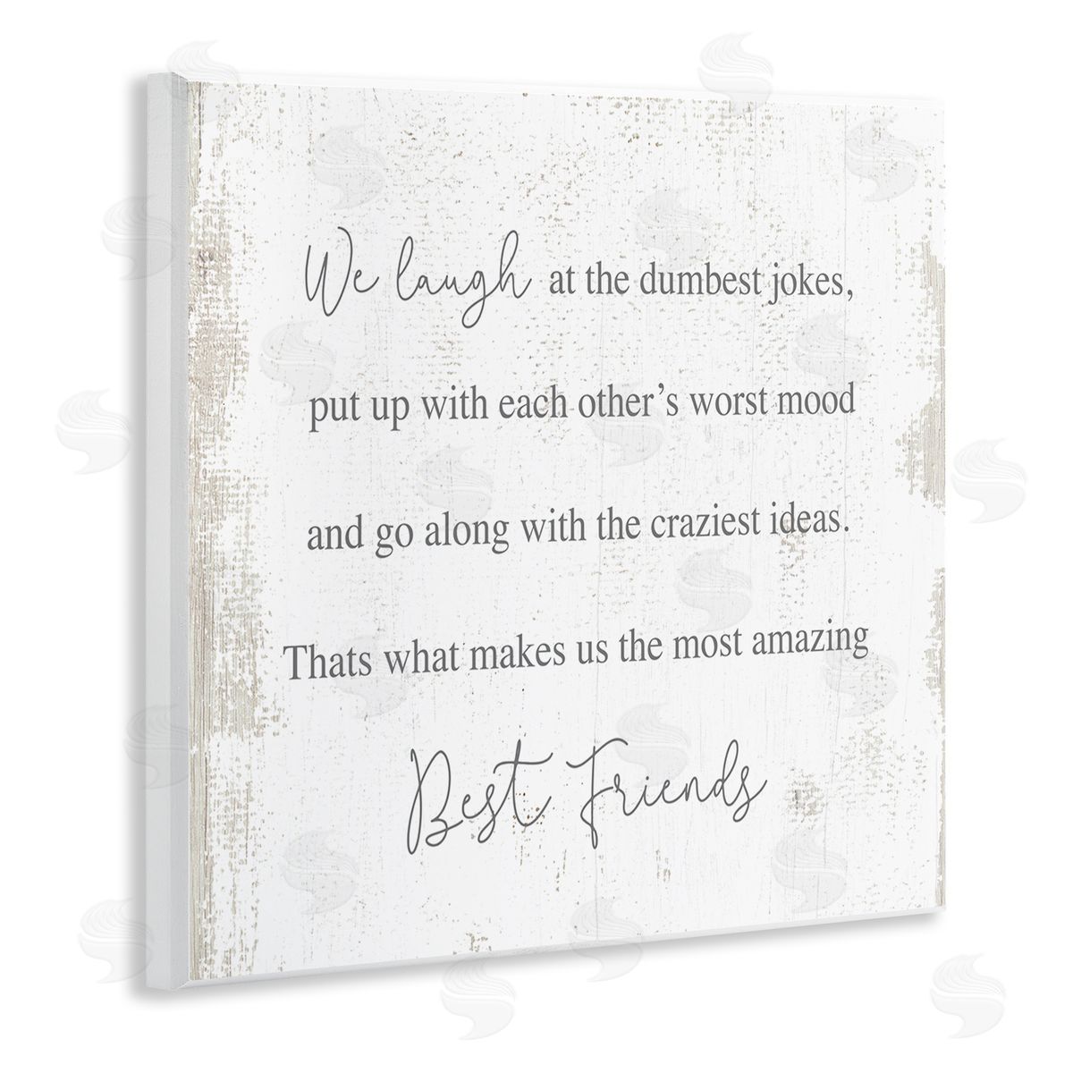 Stupell Studio Amazing Best Friends Phrase Distressed Country Pattern Wall Plaque Art