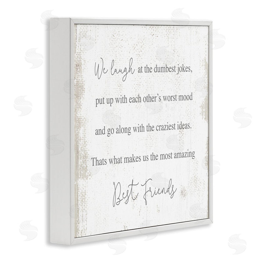 Stupell Studio | Amazing Best Friends Phrase Distressed Country Pattern