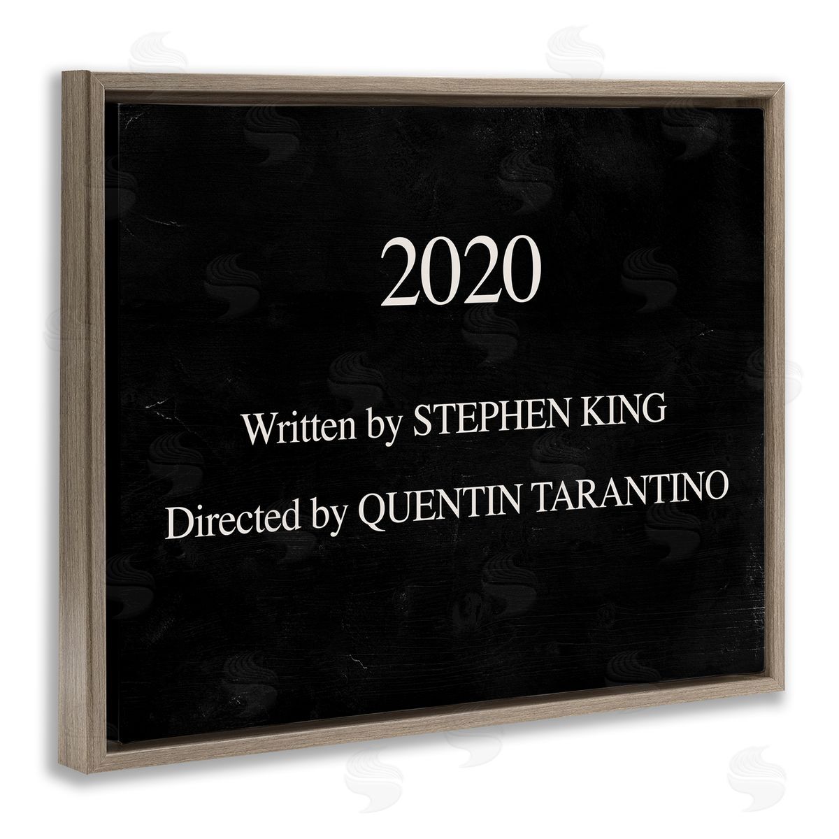 Stupell Studio 2020 By King and Taratino Phrase Movie Humor Pun Brown Floater Frame Canvas Art