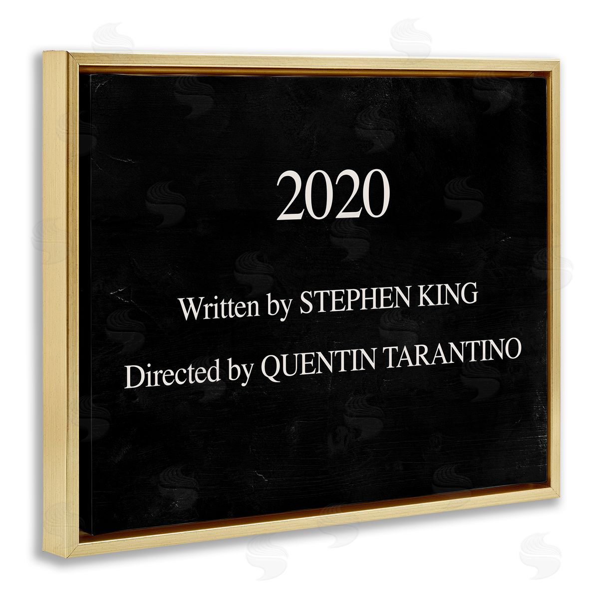 Stupell Studio 2020 By King and Taratino Phrase Movie Humor Pun Gold Floater Frame Canvas Art