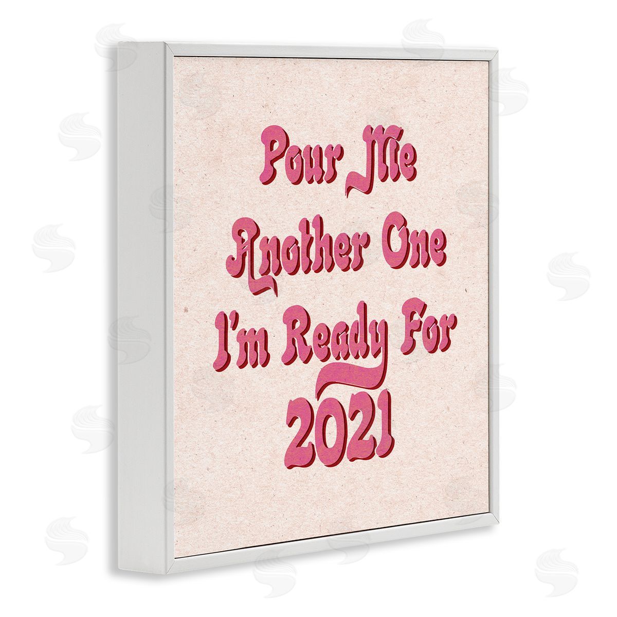 Stupell Studio Retro Pink Pour Me Another One 2021 Funny Phrase White Framed Giclee Wall Art
