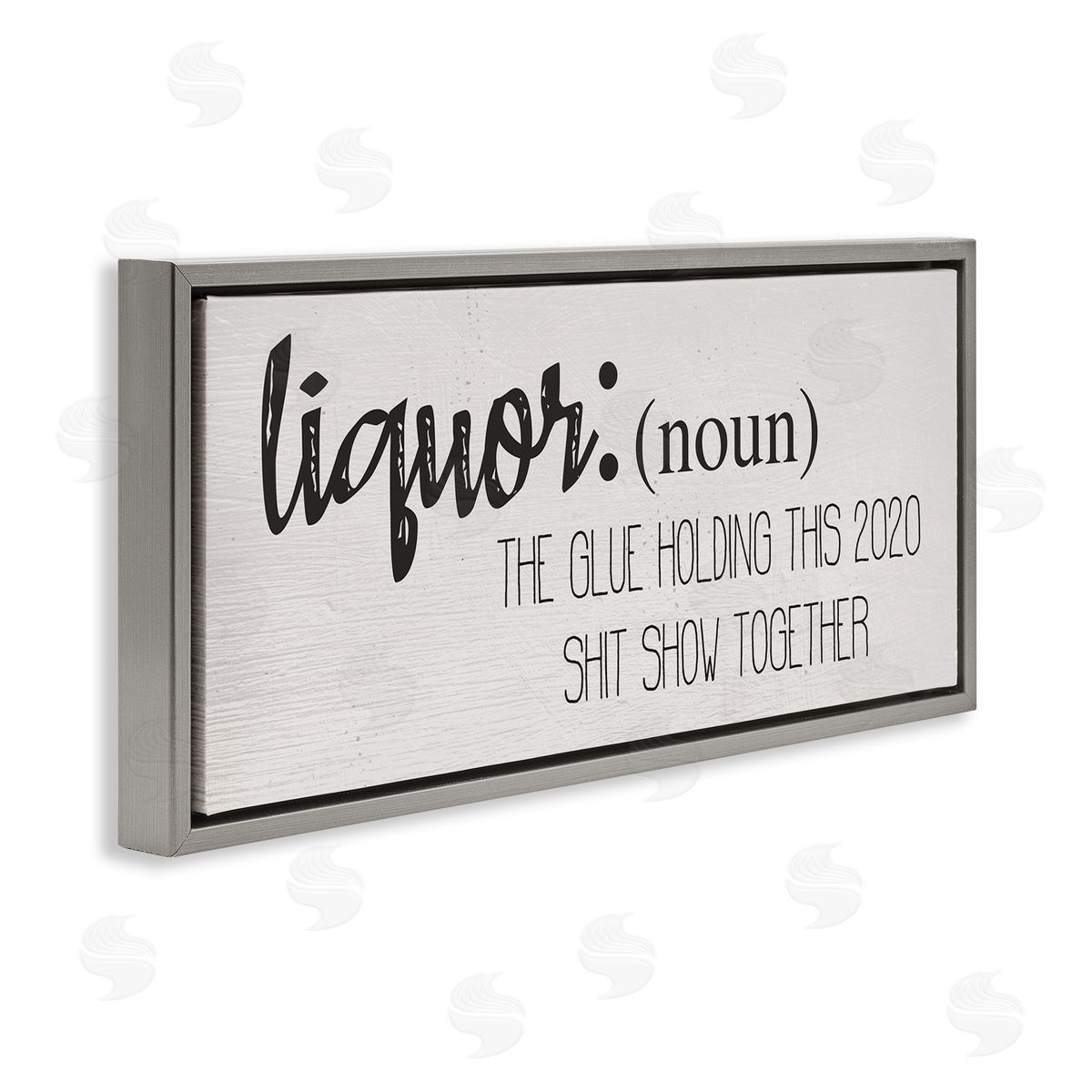 Stupell Studio Liquor Definition Funny Holding 2020 Together Phrase Gray Floater Frame Canvas Art