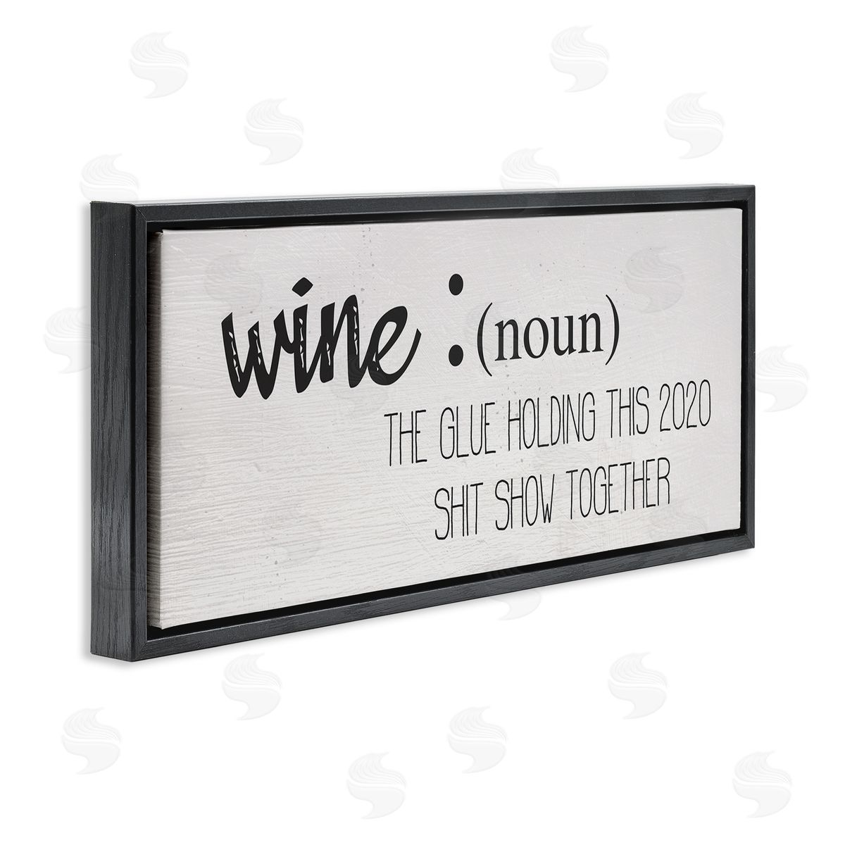 Stupell Studio Wine Definition Funny 2020 Drinking Humor Black Floater Frame Canvas Art
